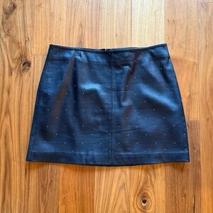 All Saints Lila Black Leather Mini Skirt